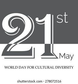 Vector illustration of a stylish text for World Day for Cultural Diversity.