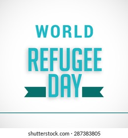 Vector illustration of a stylish text for World Refugee Day.