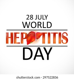 Vector illustration of a stylish text for World Hepatitis Day.