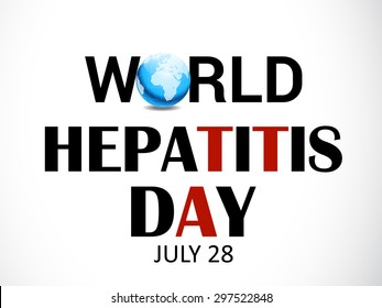 Vector illustration of a stylish text for World Hepatitis Day.
