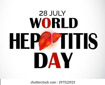 Vector illustration of a stylish text for World Hepatitis Day.