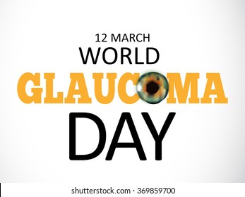 Vector Illustration of a stylish text for World Glaucoma Day.