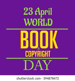 Vector illustration of stylish text for World Book And Copyright Day.