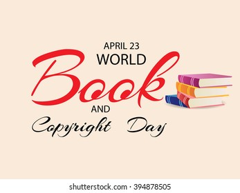 Vector illustration of stylish text for World Book And Copyright Day.