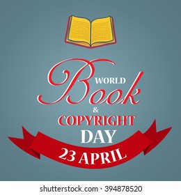 Vector illustration of stylish text for World Book And Copyright Day.