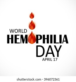 Vector illustration of a stylish text for World Hemophilia Day.