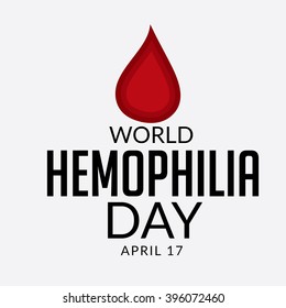 Vector illustration of a stylish text for World Hemophilia Day.