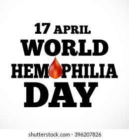 Vector illustration of a stylish text for World Hemophilia Day.