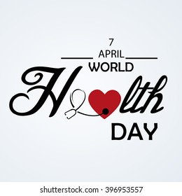 Vector illustration of a stylish text for World Health Day.