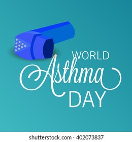 Vector illustration of a stylish text for World Asthma Day.