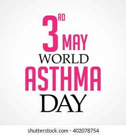 Vector illustration of a stylish text for World Asthma Day.