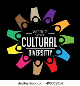 Vector Illustration Of A Stylish Text For World Day For Cultural Diversity.