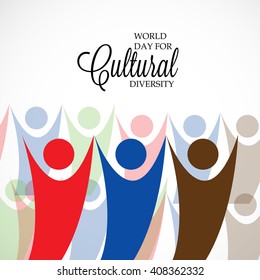 Vector illustration of a stylish text for World Day for Cultural Diversity.