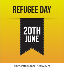 Vector illustration of a stylish text for World Refugee Day.