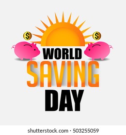 Vector illustration of a Stylish Text For World savings day.