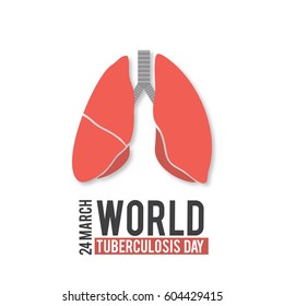 Vector illustration of a stylish text for World Tuberculosis Day.