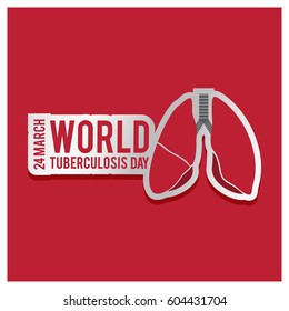 Vector illustration of a stylish text for World Tuberculosis Day.