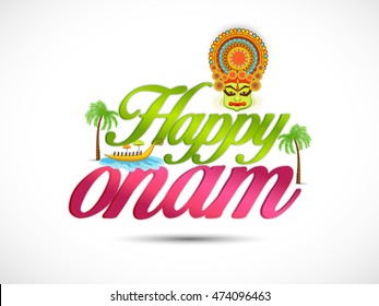 Vector illustration stylish typography for festival of onam.