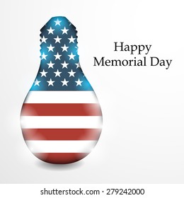 Vector illustration of a stylish USA flag for Happy Memorial Day.