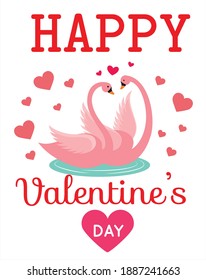 Vector illustration of stylish Valentine greeting card template with lettering
