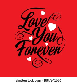 Vector illustration of stylish Valentine greeting card template with lettering
