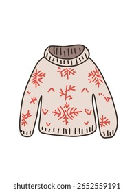 Ilustración vectorial de un suéter cálido con estilo sobre fondo claro