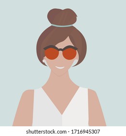 Vector illustration of stylish woman. Lifestyle design