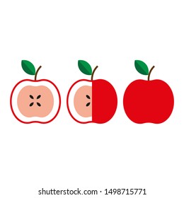 Vector illustration of stylized apples. set of red apples