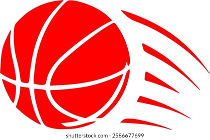 Vector illustration of a stylized basketball in red color. The design features clean lines and a simple structure, making it easy to customize or recolor. This versatile vector is perfect for sports-t