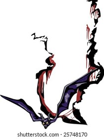 Vector illustration of stylized bat