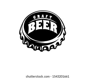 Vector illustration with stylized beer bottle cap.