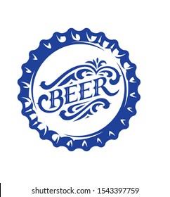 Vector illustration with stylized beer bottle cap.