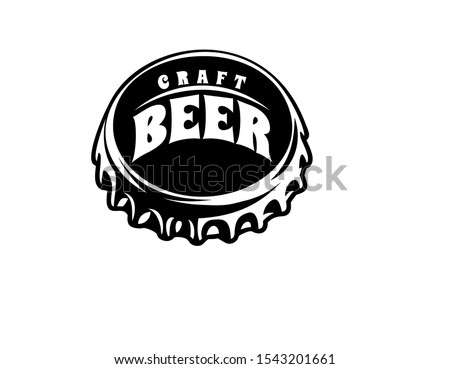 Vector illustration with stylized beer bottle cap.