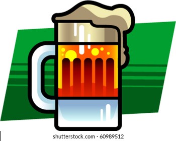 Vector illustration of a stylized beer mug.