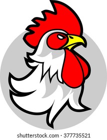 vector illustration stylized bird cock head in a flat style