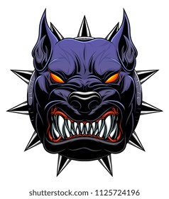 Vector illustration of stylized black dog head.