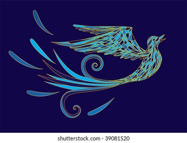 vector illustration of the stylized blue bird