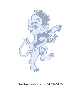 vector illustration stylized blue lion