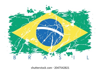 Vektorgrafik der stilisierten Flagge Brasiliens.
