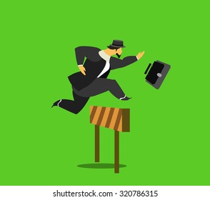 vector illustration stylized businessman character in different situations Business