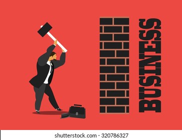 vector illustration stylized businessman character in different situations Business