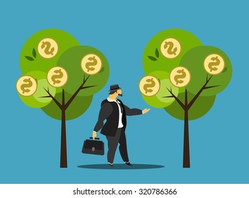 vector illustration stylized businessman character in different situations Business