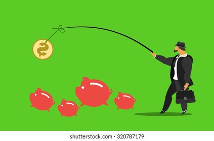 vector illustration stylized businessman character in different situations Business