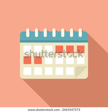 Vector illustration of a stylized calendar with marked dates, on a pastel background