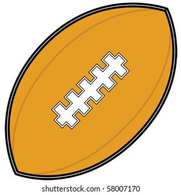 Vector illustration of a stylized cartoon American football