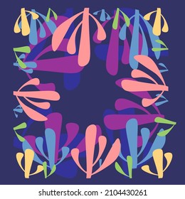 Ilustración vectorial de los corales estilizados. Fondo de coral y sus siluetas.