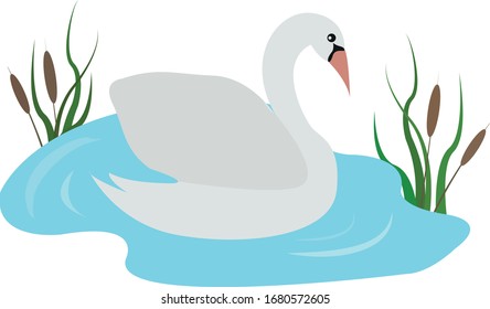 vector illustration of a stylized cartoon swan.