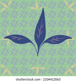 Vector illustration of stylized cartoon tree leaves.  The pattern is executed in a mix of retro pop art styles.