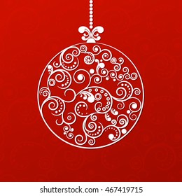 vector illustration. Stylized Christmas balls. Patterns swirls