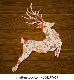 Vector Illustration of a Stylized Christmas Reindeer